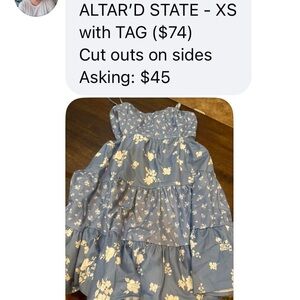 Altar'd State Kids Dress in Blue and White Floral